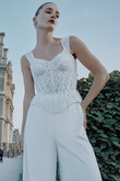 Елегантний весільний комплект з мереживним корсетом та брюками вільного крою Джейд превʼю фото номер 3